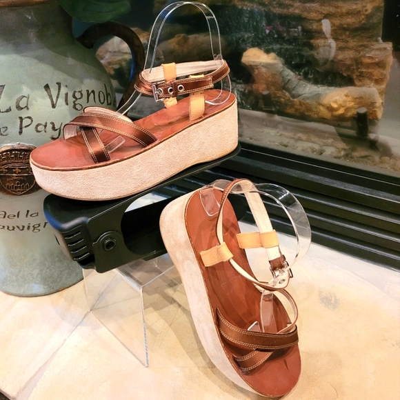 Prada Platform Sandles size 37.5 - Picture 1 of 10
